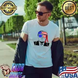 Trump 2024 The Return Make Liberals Cry Again Sunglasses Ribbon American Flag T-Shirt