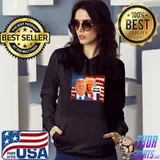 Trump Whispering Biden Let's Go Brandon Anti Biden American Flag T-Shirt Hoodie