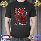 Tu Love Stethoscope Heart Leopard School Nurse Valentines Day T-Shirt