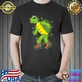 Turtle Riding Roller Skates Reptile Water T-Shirt