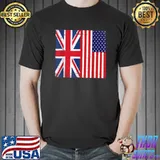 Union Jack And Unites States Of America Flag Retro Election 2024 T-Shirt