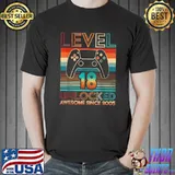 Unlocked Level 18 Awesome Since 2005 Game Controller Vintage 18th Birthday T-Shirt