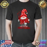 V Is For Video Games Cute Gnome Hearts Valentines Day Gamer T-Shirt