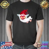 Valentines Day Flying Gnome With Angel Wings And Heart T-Shirt
