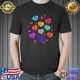 Valentine's Day Heart Candy Joy Love Hug Me Text Colors T-Shirt