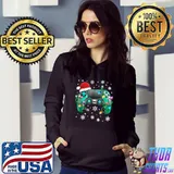Video Game Controller Christmas Santa Hat Gamer Boys T-Shirt Hoodie