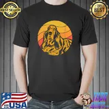 Vintage Basset Hound Sunset Dog Mom Dad T-Shirt