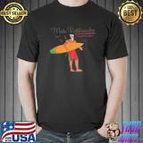 Vintage Stylish Mele Kalikimaka From The Land Palm Tree Christmas Santa Surfing T-Shirt