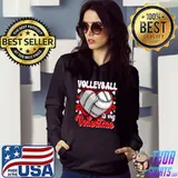 Volleyball Is My Valentine Happy Valentine's Day Hearts T-Shirt Hoodie