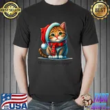 Will There Be Gifts For Me Christmas Kitten Santa Hat T-Shirt