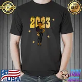 Womens Happy New Year 2023 Girl Stars Fashion T-Shirt