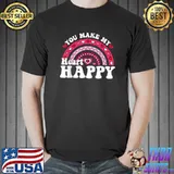 You Make My Heart Happy Rainbow Heart Valentine T-Shirt