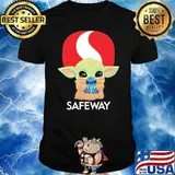Baby Yoda hug Stitch Safeway shirt