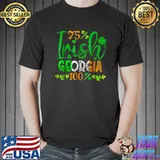 Full Of Shenanigans St Patrick's Day Orca Fish Clovers 75 Irish georgia 100 T-Shirt