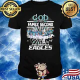 God first family second then Philadelphia Eagles signatures basketball shirt