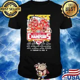 Kansas city Chiefs 2023 super bowl LVII Champions february 12,2023 signatures shirt