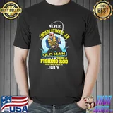 Never underestimate an old man with a fishing rob who was born in July shirt
