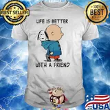 Snoopy and Charlie Brown life is better with a friend shirt