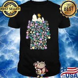 Snoopy and woodstock sleep on flowers shirt