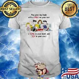 Snoopy woodstocks Charlie Brown may your day begin with a smile on your face shirt