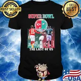 Super Bowl Kansas city Chiefs Philadephia Eagles the last of us Mahomes and Hurts signatures shirt