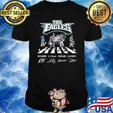 The Eagles Walking Abbey Road Miles Sanders A.J.Brown signatures shirt