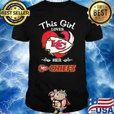 This girl loves her Kansas city Chiefs heart diamond shirt