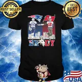 Tom Brady New England Patriots and Tampa Bay Buccaneers signatures shirt