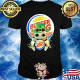 Baby yoda hug Burger king St.Patrick's day shirt