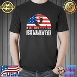 Best Mamaw Ever Paw Person American Flag Vintage T-Shirt