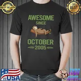 Chilling Sloth Awesome Since October 2005 T-Shirt
