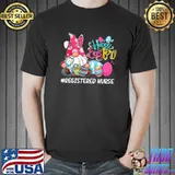 Gnome Bunny Love Registered Nurse Easter Christians T-Shirt