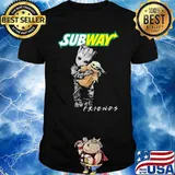 Groot hug baby yoda Subway friends shirt