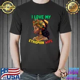 I Love My Ethiopian Wife Black Woman Retro T-Shirt