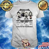 Metallic 42nd anniversary 1981-2023 thank you for the memories signatures Kirk Hammett shirt