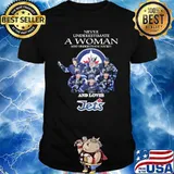 Never underestimate a woman who understands hockey and loves Jets signatures shirt