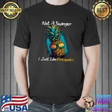 Not A Swinger I Just Like Pineapples Wear Sunglasses Vintage Summer Fruit T-Shirt