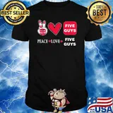 Peace love Five guys heart shirt