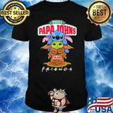 Pizza Papa John's baby yoda Stitch friends shirt