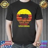 Save the chubby unicorns vintage sunset T-Shirt