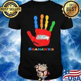 Seattle Seahawks Hand color autism shirt