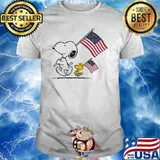 Snoopy and woodstocks America flag shirt
