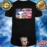 Snoopy and woodstocks America flag veteran shirt