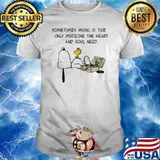 Snoopy and woodstocks sometimes music is the only medicine the heart and soul need shirt