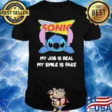 Stitch Sonic my job is real my smile is fake shirt