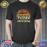 Vintage April 2022 Awesome Epic Legend Limited Edition Stars Birthday T-Shirt