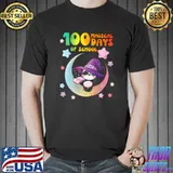 100 Magical Days Of School Panda Wear Hat Witch Moon Stars T-Shirt