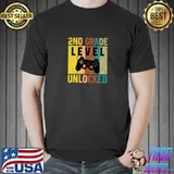 2nd Grade Level Unlocked Video Game Vintage School T-Shirt