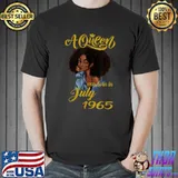 A Queen Was Born In July 1965 56th Birthday Black Woman T-Shirt