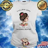 A Well Read Woman Is A Dangerous Creature Books Flowers T-Shirt Ladies tee